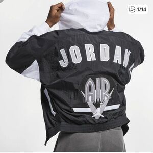 Nike Air Jordan Black and White Windbreaker Jacket